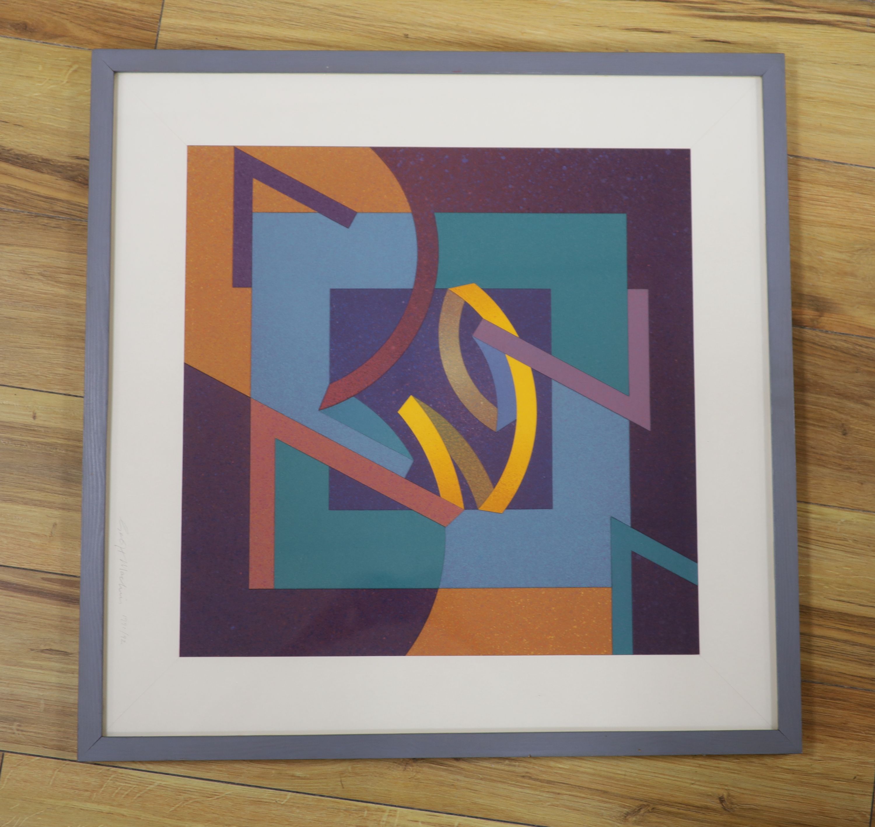 Geoff Machin, collage, Untitled, signed in pencil and dated 1991/92, 46 x 46cm